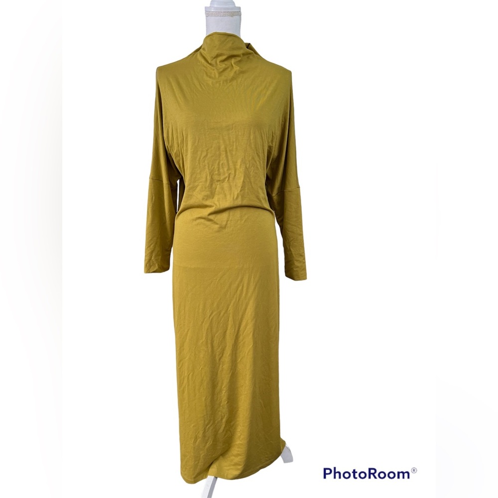 Two Days Off Women's  Stretchy Ecovero Green Maxi Dress Dolman Sleeve Size XS